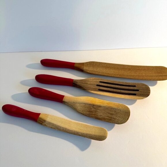 Mad Hungry 4 Piece Acacia Wood Spurtle Set - Picture 1 of 8